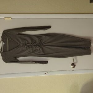 Khaki colored ruched jersey Dress James Perse